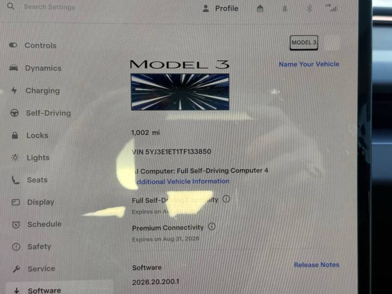 tesla model 3 2026 5YJ3E1ET1TF133850 image tesla model 3 2026 5YJ3E1ET1TF133850 image